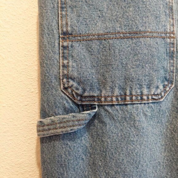 Irontown Workwear Mens 40x32 Blue Stonewashed Carpenter Utility Work Jeans Cotto - Picture 3 of 11